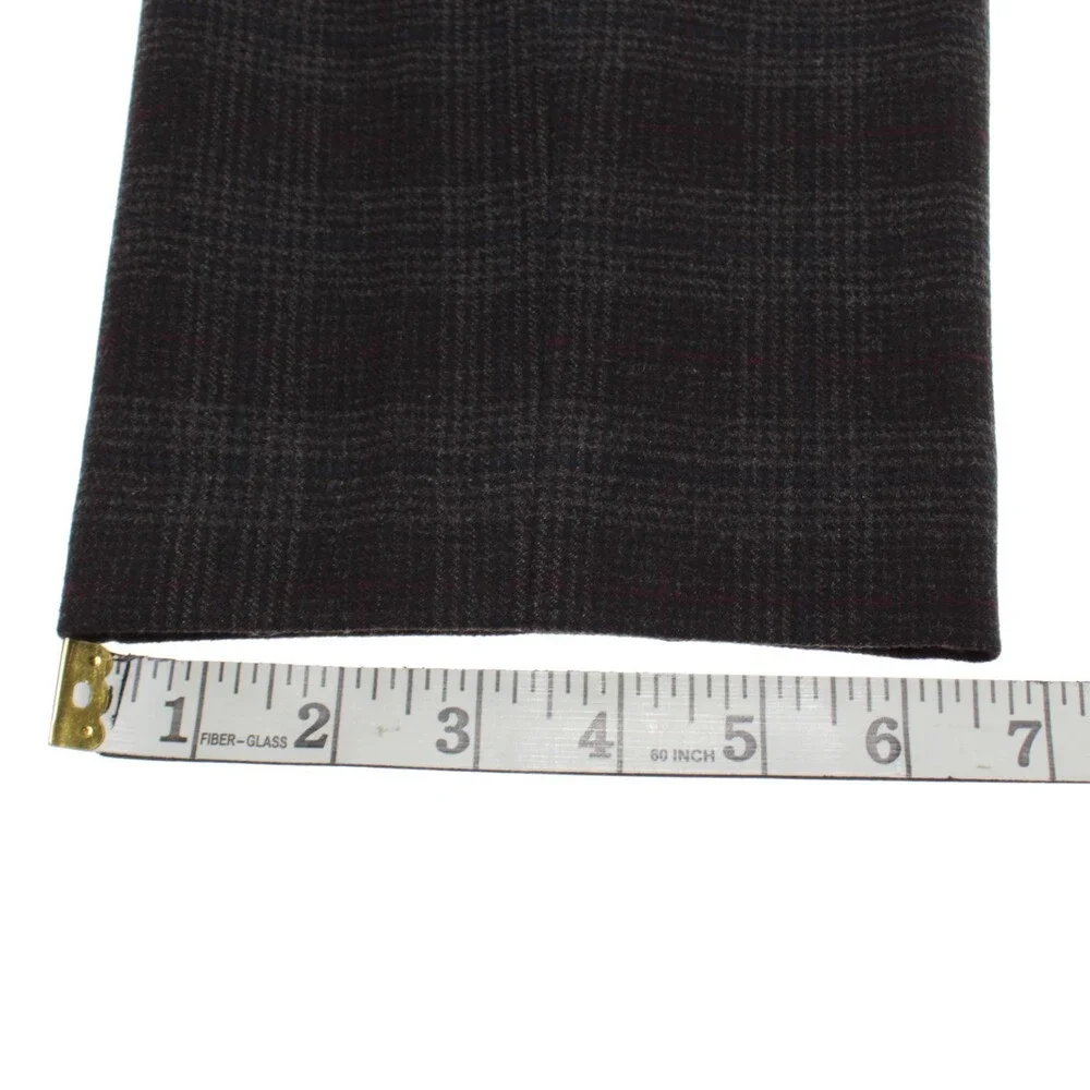 Alberto NWT Pleated Soft Check Chinos / Casual Pants Size 33 US Gray Polyester